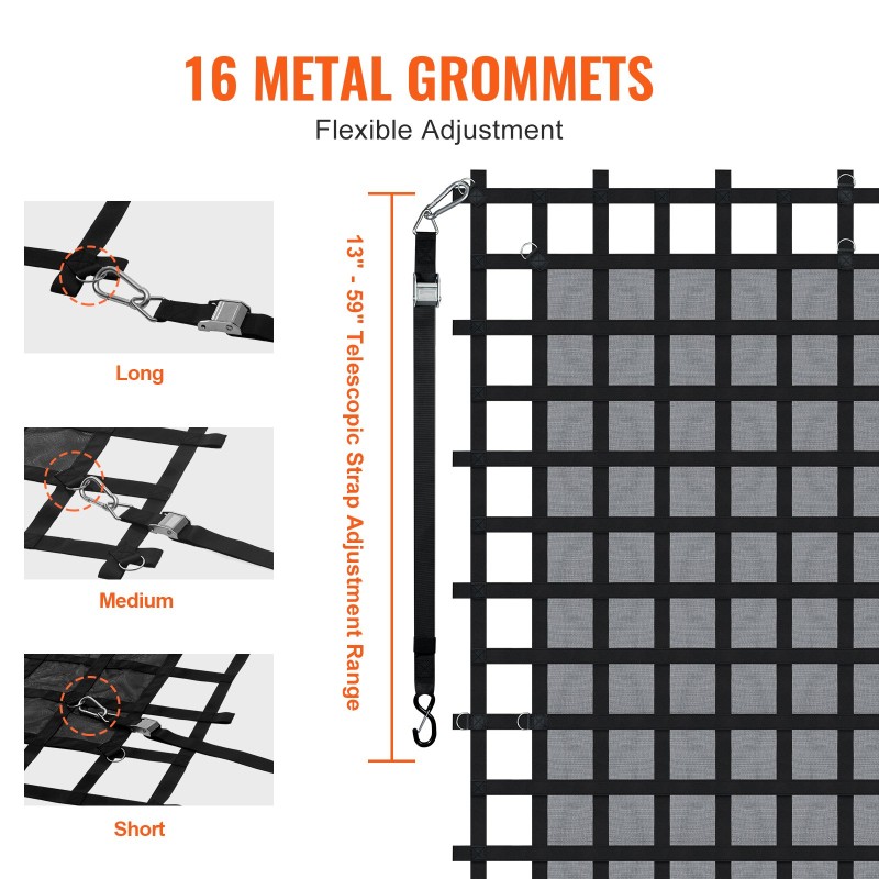 Kuormaverkko polyesteri 3020×2670 mm 680 kg kantavuus 4 säädettävää hihnaa