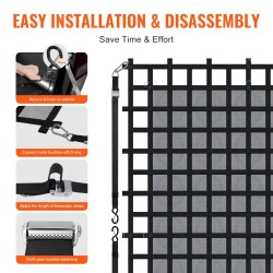 Kuormaverkko polyesteri 3020×2670 mm 680 kg kantavuus 4 säädettävää hihnaa