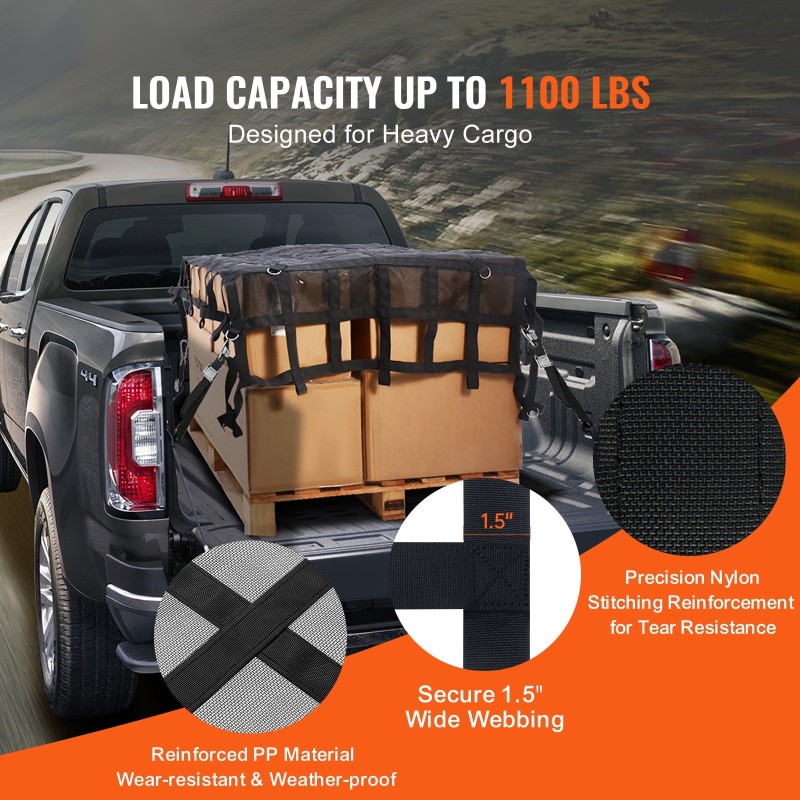 Kuormaverkko vahvaa PP-nauhaa 1830x1450mm 500kg kantavuus säädettävillä hihnoilla