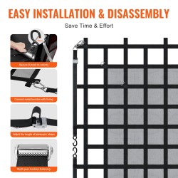 Kuormaverkko vahvaa PP-nauhaa 1830x1450mm 500kg kantavuus säädettävillä hihnoilla