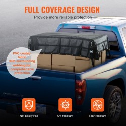 Kuormaverkko PVC-pinnoitteinen kangas 2440 x 2060 mm säädettävät hihnat 318 kg