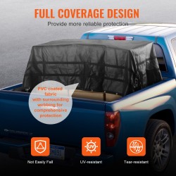 Kuormaverkko PVC-pinnoitettua kangasta 3050 x 2670 mm säädettävillä hihnoilla kumipäällysteisillä koukuilla