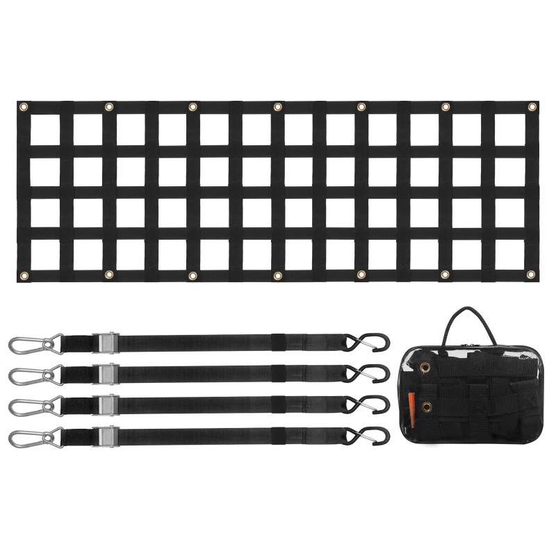 Takaluukun kuormaverkko polypropeenia 1525x470 mm 272 kg 4 säädettävää hihnaa