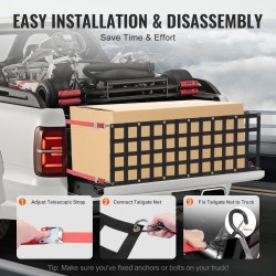 Peräportin verkko polyesteri 1370 x 460 mm, 680 kg vetolujuus, 4 teleskooppihihnaa