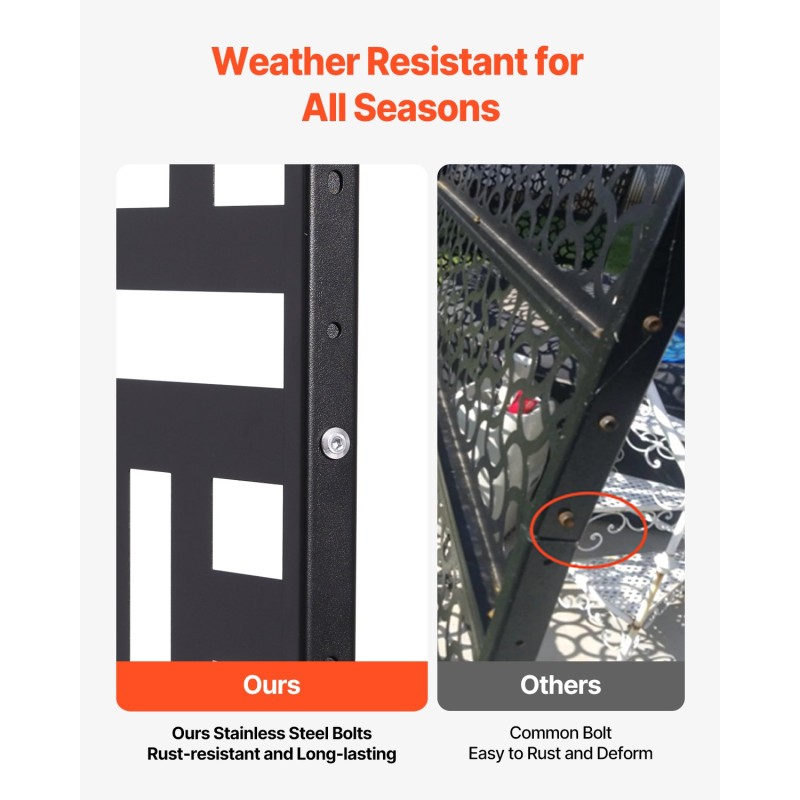 Metallinen 3-paneelinen vapaasti seisova näkösuoja 120×50,8×193 cm musta