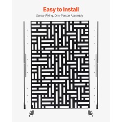 Metallinen 3-paneelinen vapaasti seisova näkösuoja 120×50,8×193 cm musta