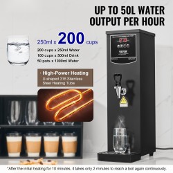 Kaupallinen kuumavesilaite 15 l 2500 W 50 l tunnissa 316 ruostumaton lämmitysputki