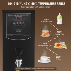 Kaupallinen vedenkeitin 20 litraa 3000 wattia 50 litraa tunnissa 316 ruostumatonta terästä