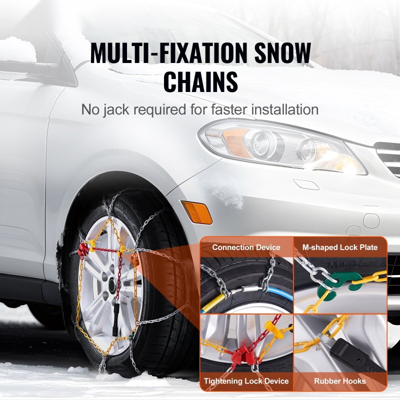 Lumiketjut mangaaniseosteräksestä 2 kpl talviajoon henkilöautoihin ja pickupeihin