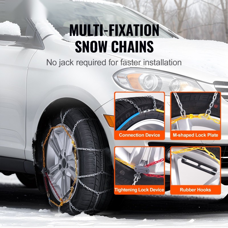 Lumiketjut mangaaniseosterästä 2 kpl sopivat renkaisiin 225/70-15 235/60-16 235/50-18 245/45-18 245/45-17