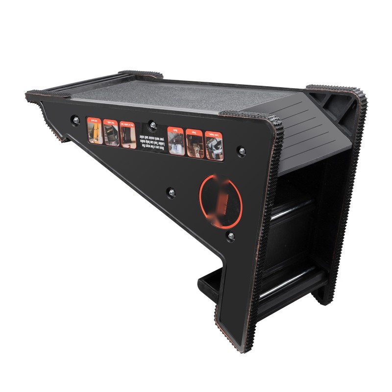 Tikasnostin polypropeeni 172,4 kg epätasaiselle maalle integroidulla säilytyksellä