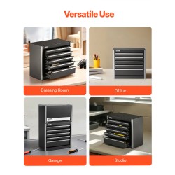 Pieni teräksinen työkalulaatikko viisi laatikkoa EVA-sisämatot PP-jalat musta