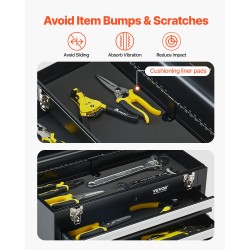 Metallinen 20,5-tuumainen työkalulaatikko 4 vetolaatikkoa kannettava EVA-sisävuorauksilla lukittava