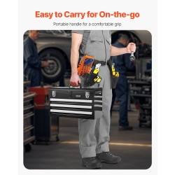 Metallinen työkalulaatikko 3 vetolaatikkoa EVA-matot koko 520 x 218 x 304 mm