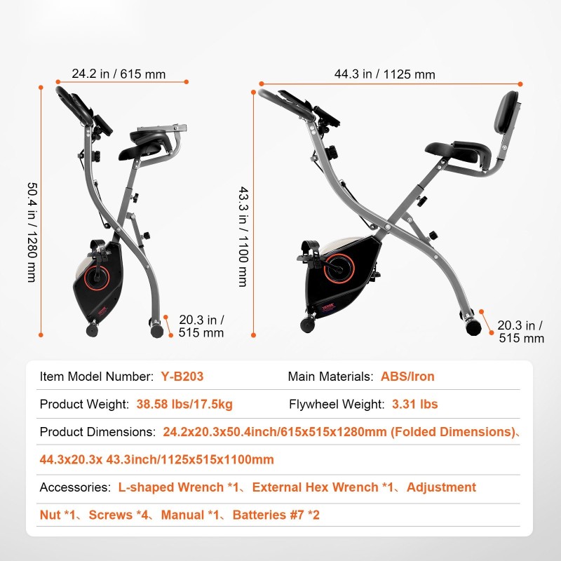 Taitettava kuntopyörä teräsrunko kolmitoiminen magneettivastus säädettävä istuin LCD-näyttö siirtopyörät