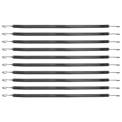 Litteät kumiset joustohihnat 19,8 mm 53 cm 50 kpl teräksisillä S-koukuilla musta