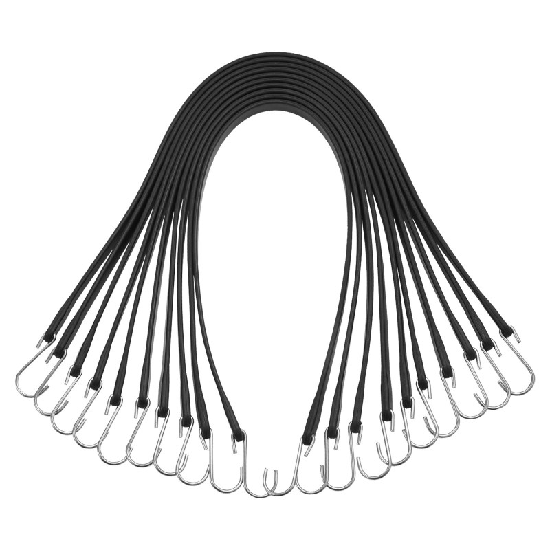 Litteät kumiset joustonarut 19,8 mm 81 cm 50 kpl teräksiset S-koukut