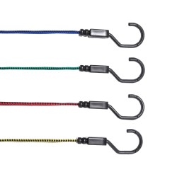 Litteät joustoköydet polypropeeni ja kumi 17 mm 32 kpl teräskoukuilla