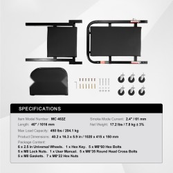 Taitettava mekaanikon makuualusta ja työjakkara hiiliteräsrunkoinen 1016 mm 204,1 kg