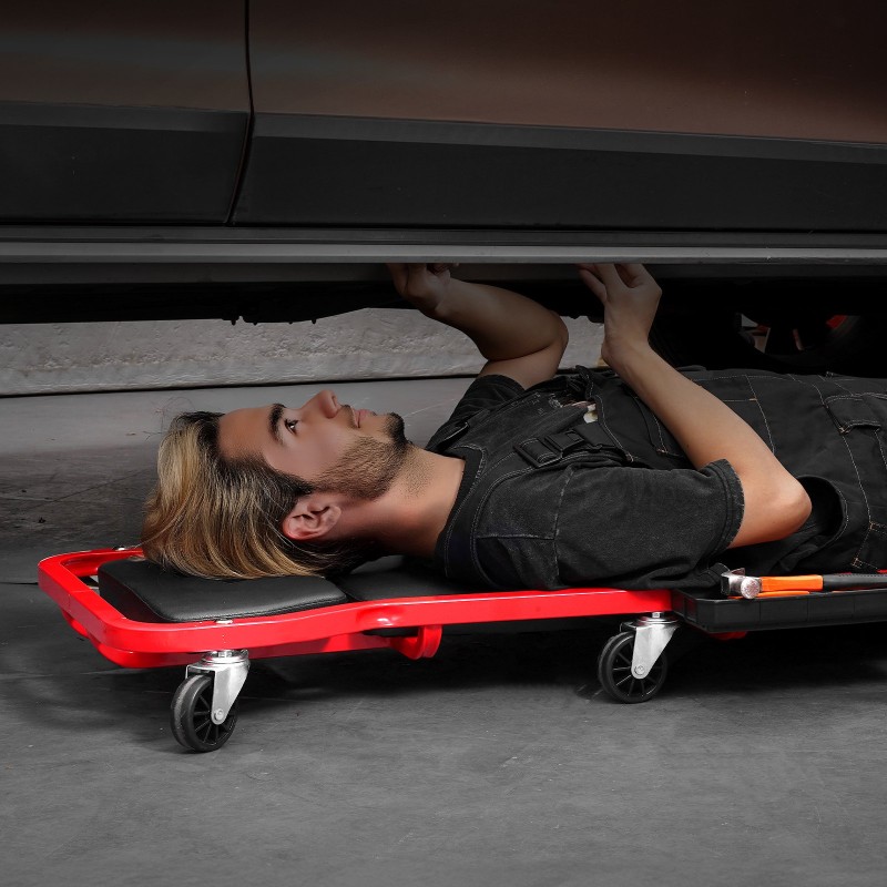 Alustavaunu hiiliteräsrunko 1118mm 136kg kantavuus säädettävä pehmustettu niskatuki 6 pyörää irrotettava tarjotin