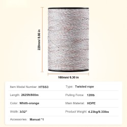 Sähköaidan polyjohto 800 m polyeteeni 9 metallisäiettä muovikela naudoille ja hevosille