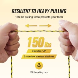 Sähköaitalanka 1026 m 1/8 tuuman 6 ruostumatonta säiettä muovikelalla