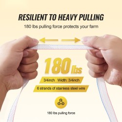 Sähköinen aitausnauha korkeatiheyspolyeteeni 500 metriä 19 millimetriä 6 ruostumatonta teräslankaa