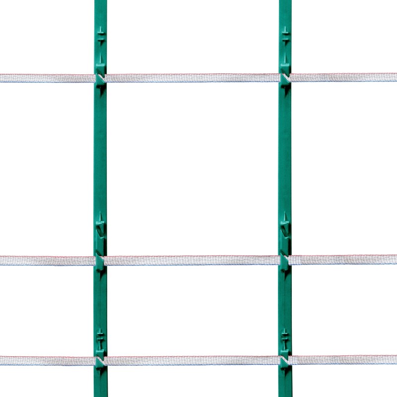 Sähköinen aitausnauha korkeatiheyspolyeteeni 500 metriä 19 millimetriä 6 ruostumatonta teräslankaa