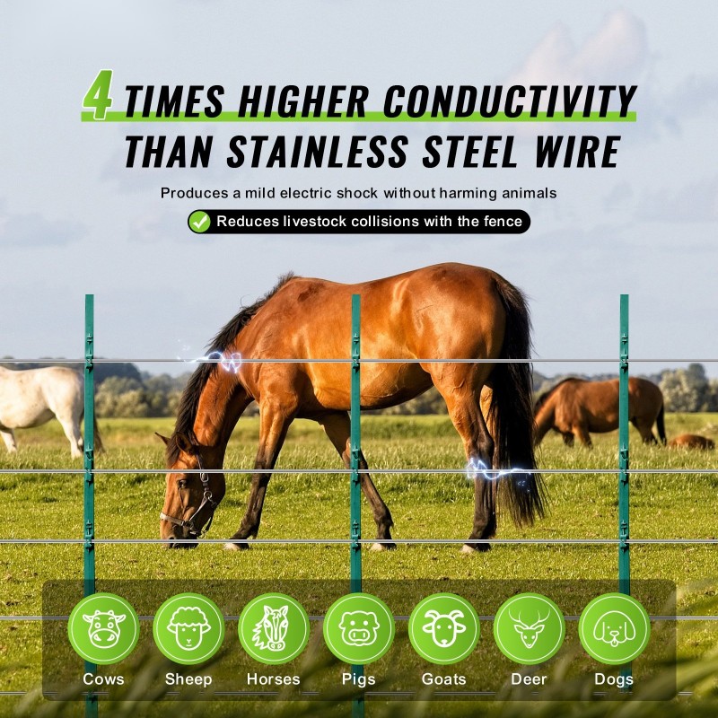 Sähköaidan alumiinilanka alumiiniseoksesta 1,6 millimetriä viisisataa metriä kelalla naudoille ja hevosille