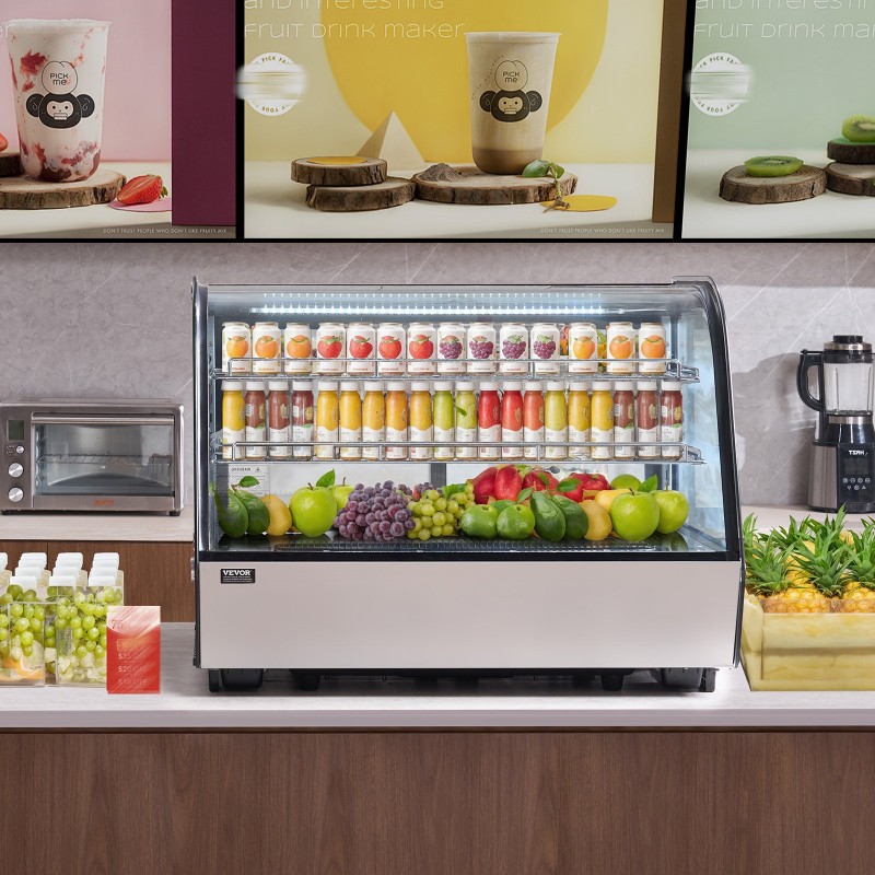 Tasomallinen jäävitriini 146 l ruostumaton teräs 2 säädettävää tasoa ilmakylmäjärjestelmä leipomoille