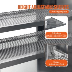 Kylmävitriini 505 l kaksitasoinen leivonnaisille suora jäähdytys LED-valaistus pyörillä