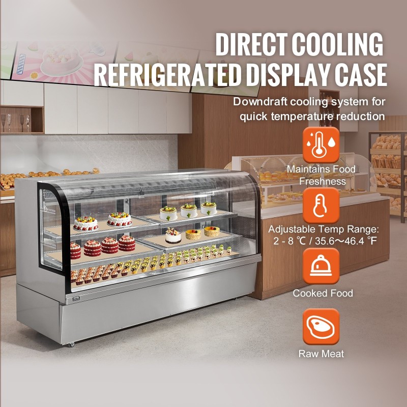 Jäähdytetty esillepanokaappi 901 l 4 säädettävää tasoa LED-valaistus pyörillä