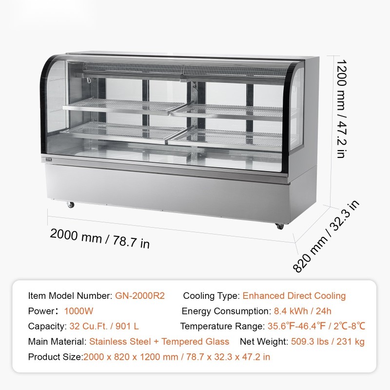 Jäähdytetty esillepanokaappi 901 l 4 säädettävää tasoa LED-valaistus pyörillä