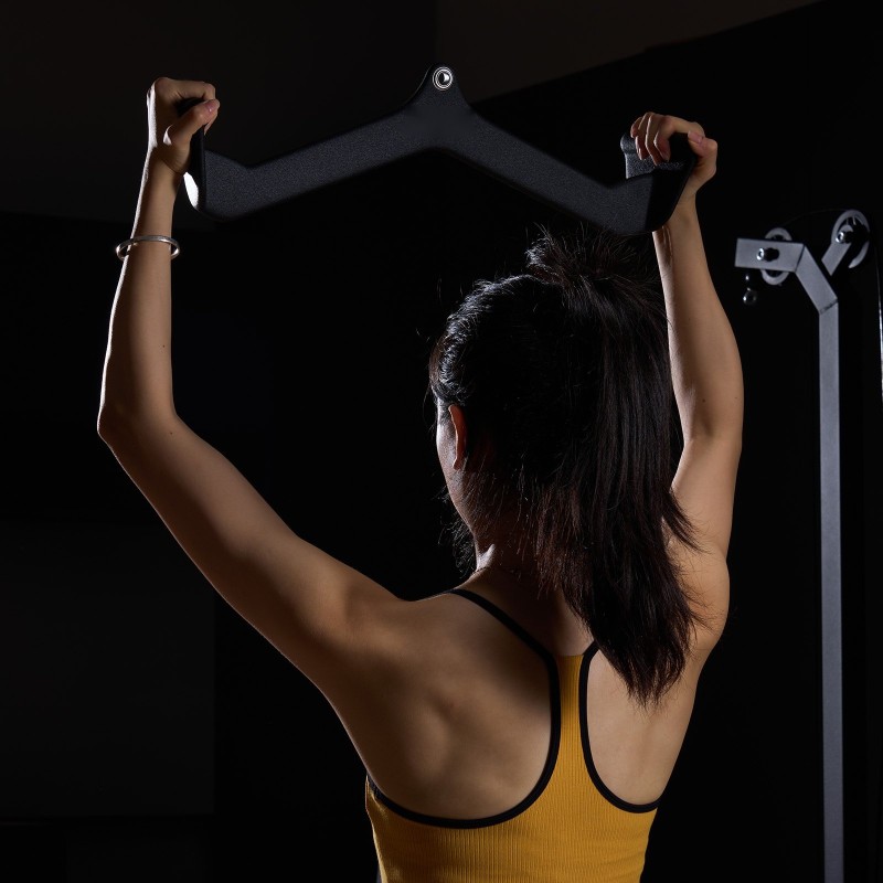 Lat-vetotankosarja kaapelikoneeseen 7-osainen massiiviteräs kumipäällysteiset kahvat musta 550 kg