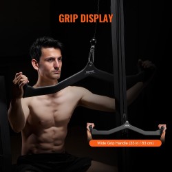 Lat-vetotanko kaapelikoneeseen täysteräksinen 550 kg kumipäällysteisillä kahvoilla