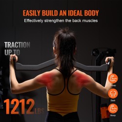 Lat-vetotanko kaapelikoneeseen täysteräksinen 550 kg kumipäällysteisillä kahvoilla