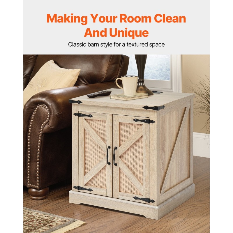 Suorakulmainen sohvapöytä PE-rottinki MDF-runko 2-kerroksinen säilytys pistorasialla