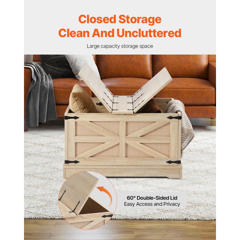 Sohvapöytä suorakulmainen PE-rottinkinen MDF-kannella kaksitasoinen säilytystilalla 80 cm