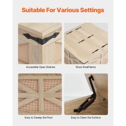 Sohvapöytä suorakulmainen PE-rottinkinen MDF-kannella kaksitasoinen säilytystilalla 80 cm