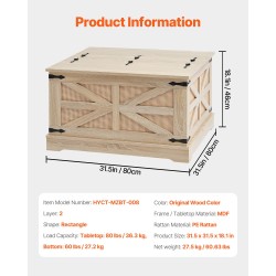 Sohvapöytä suorakulmainen PE-rottinkinen MDF-kannella kaksitasoinen säilytystilalla 80 cm