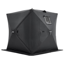 Jääkalastusteltta pop-up-rakenne 300D Oxford-kangas 2,3x2,3 m 3–4 henkilölle musta