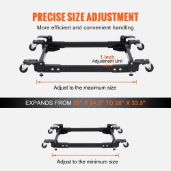 Siirrettävä teräsalusta säädettävä 508–711×622–850 mm 680 kg 4 lukittavaa kääntöpyörää