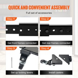 Säädettävä siirtoalusta Q235-hiiliteräs 226,8 kg kantavuus 304–914 mm