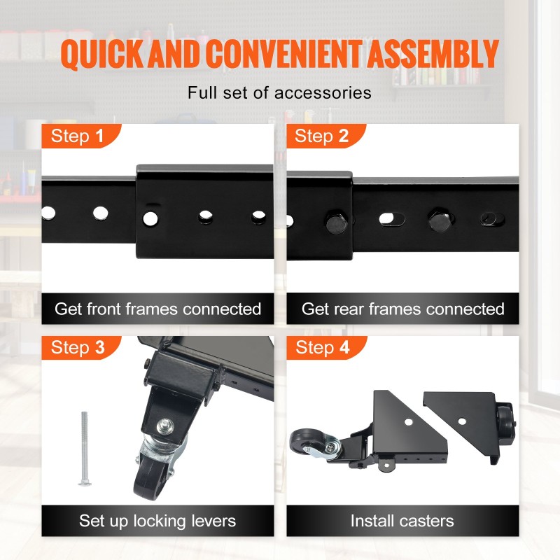 Säädettävä siirtoalusta Q235-hiiliteräs 226,8 kg kantavuus 304–914 mm