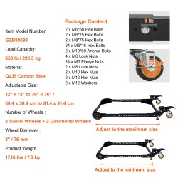 Säädettävä Q235-hiiliteräs siirtopohja 304–914 mm 295,5 kg kantavuus puuntyöstökoneille