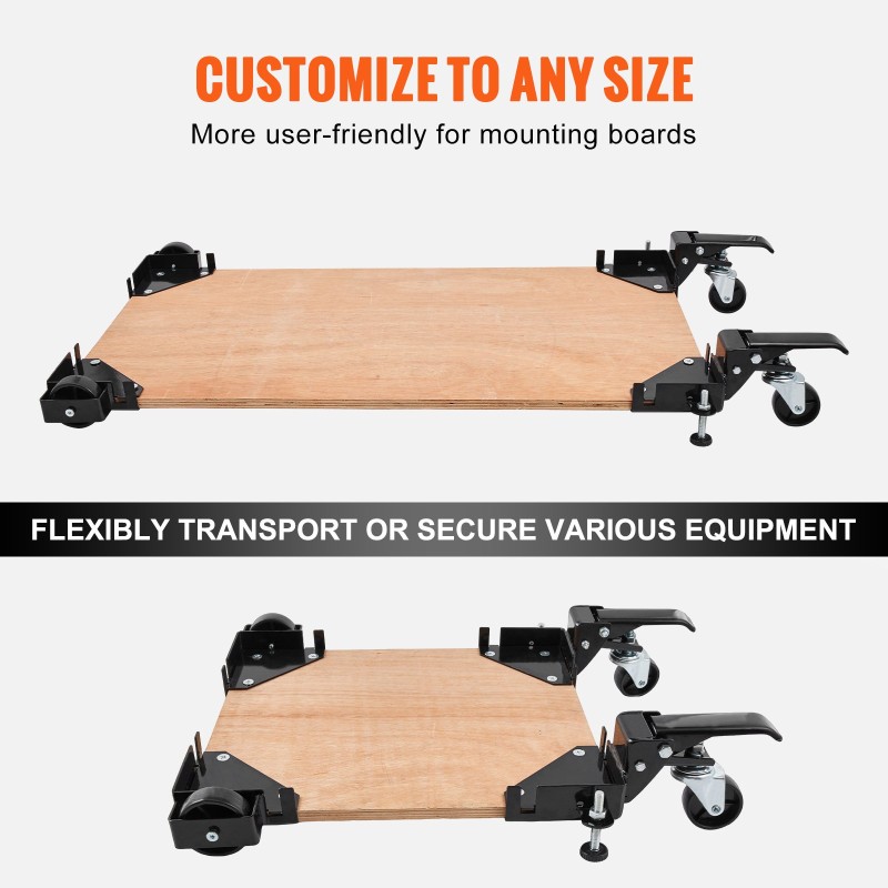 Siirrettävä raskas alusta Q235-hiiliteräs 181,4 kg kantavuus lukittavat pyörät puuntyöstöön