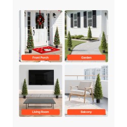 Keinotekoiset tuijapuut 2 kpl 1219 mm sementtipohjalla sisä- ja ulkokäyttöön