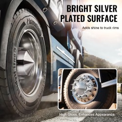 Akselinsuojasarja ABS hopeanvärinen piikkimallinen 2 etu ja 4 taka 10-reikäisille vanteille