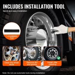 Akselinsuojasarja ABS hopeanvärinen piikkimallinen 2 etu ja 4 taka 10-reikäisille vanteille