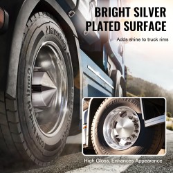 Takapyörän akselinsuojasarja ABS-muovi kirkas hopea 10-reikäisille vanteille 11,25 tuuman pulttijako